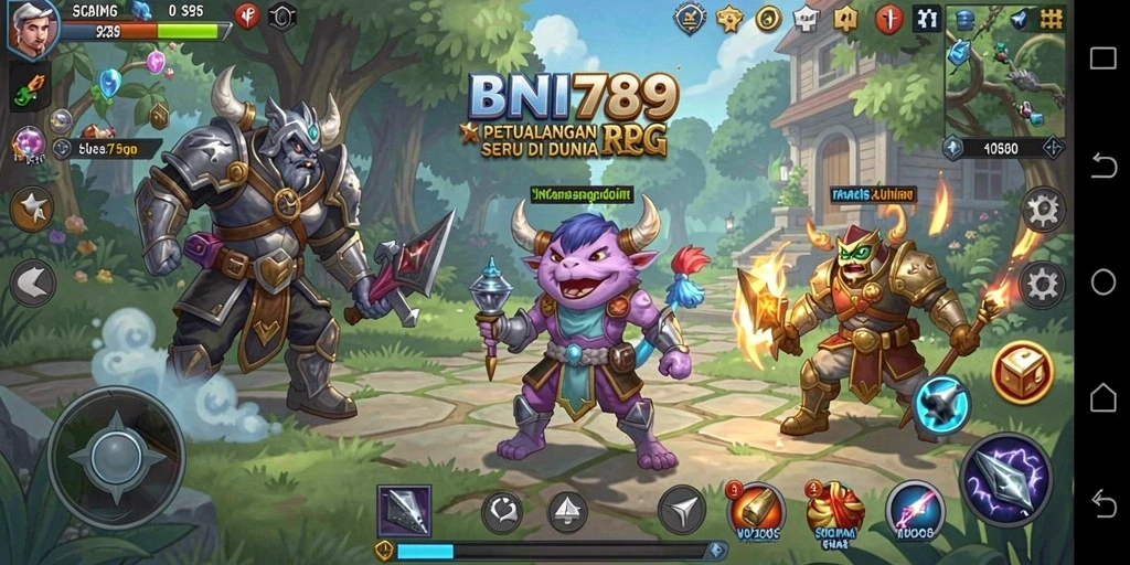 Tampilan gameplay RPG yang mendebarkan dalam BNI789 dengan aksi pertempuran yang seru.