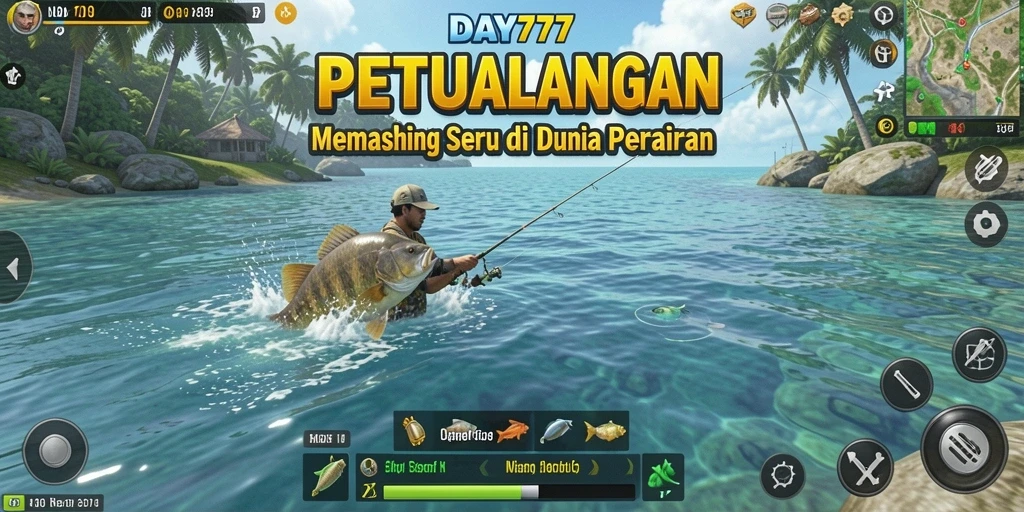 Tampilan gameplay seru saat menangkap ikan di DAY777.