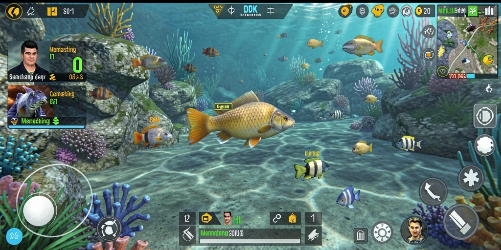 Tampilan gameplay DKK dengan suasana memancing yang mendebarkan.