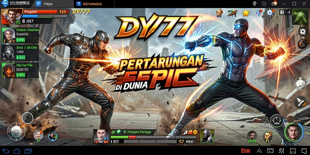 Tampilan gameplay seru dan menegangkan di DY777 saat pertarungan berlangsung.