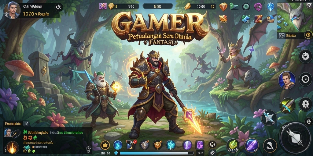Tampilan permainan GAMERP dengan eksplorasi dunia petualangan yang memukau.