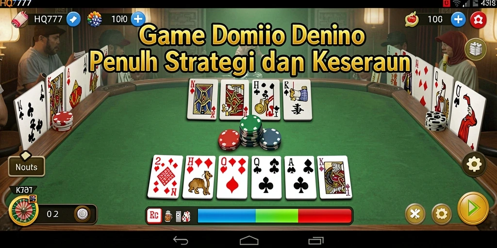 Tampilan gameplay HQ777 yang seru dan interaktif dalam permainan Domino.
