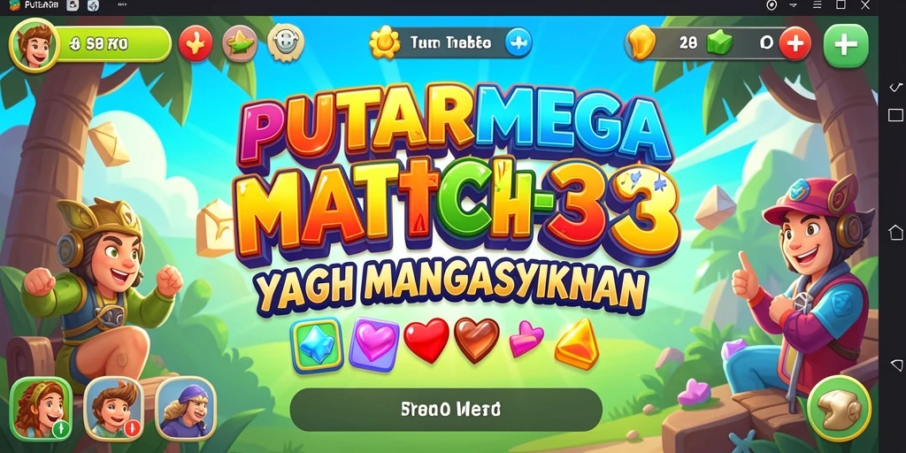 Tampilan gameplay seru dalam permainan Match-3 PUTARMEGA.