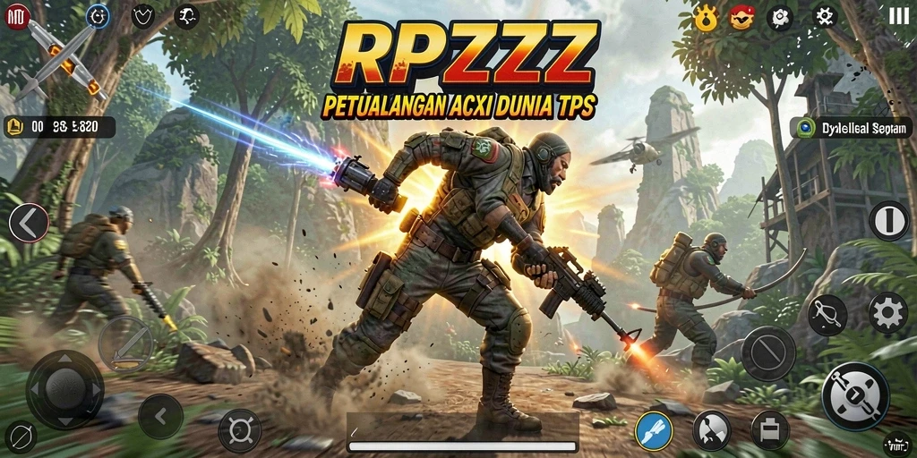 Screenshot gameplay RPZZZ menunjukkan aksi pertempuran yang intens dan mendebarkan.