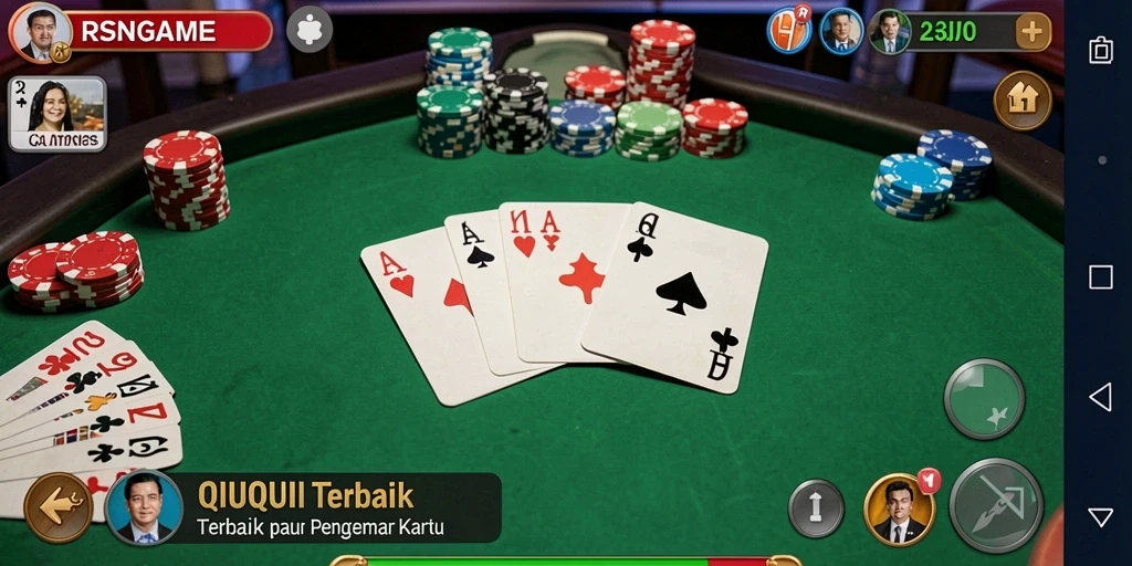 Screenshot utama RSNGAME menampilkan keseruan gameplay QiuQiu.