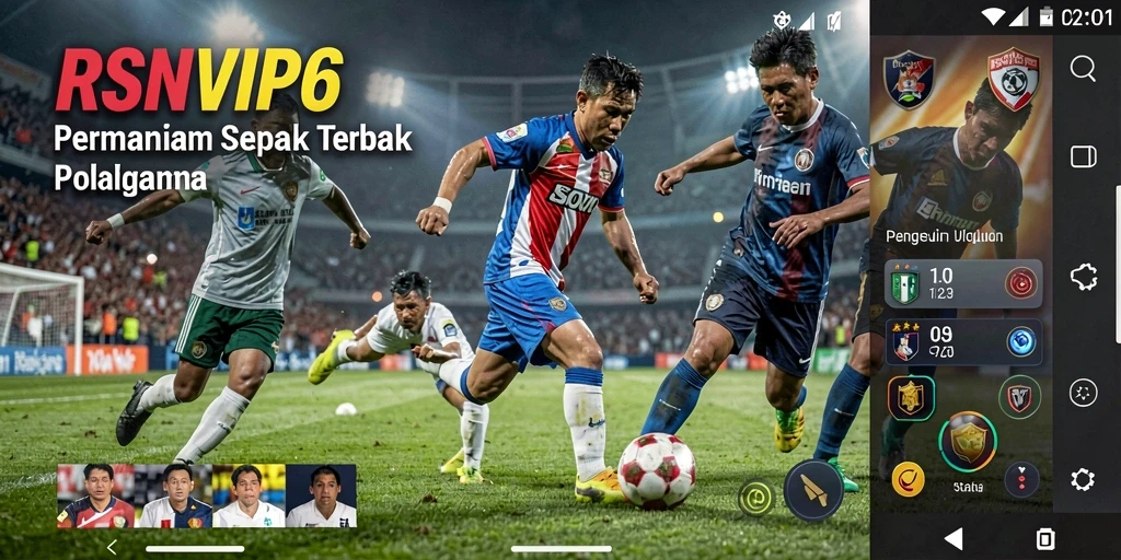 Tampilan permainan sepak bola yang realistis dalam RSNVIP6.