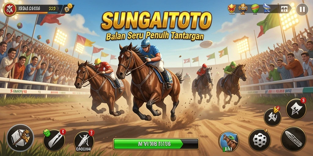 Tampilan gameplay SUNGAITOTO yang seru dan menantang di lintasan balapan.