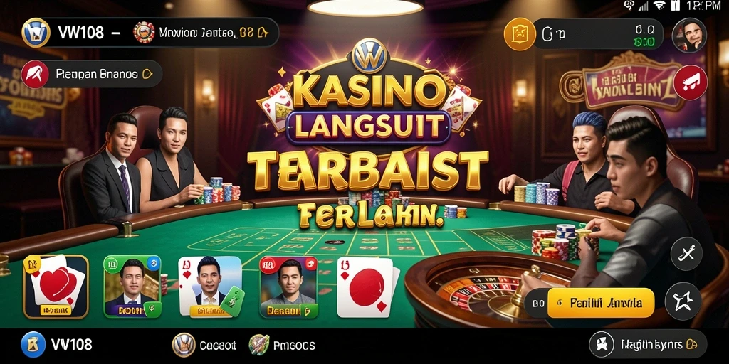 Screenshot gameplay Live Casino VW108 yang menampilkan dealer dan pemain.