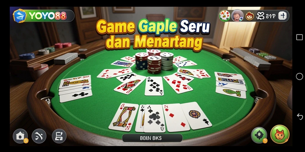 Tampilan menarik dari gameplay Gaple di YOYO88.